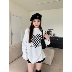 批发实拍实价 爱心<b class='q'>棋盘</b><b class='q'>格</b>宽松加绒加厚高领上衣