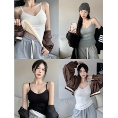 批发实拍实价不减16 洋气v领简约百搭<b class='q'>婴儿</b>绒亲肤加厚保暖打底吊带<b class='q'>背心</b>