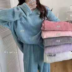 2021新款加厚暖暖套装休闲家居服睡衣网红珊瑚绒女