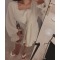 现货 韩国珊瑚绒方领花边仙女喇叭袖居家上衣+短裤or长裤睡衣套装轮播图5