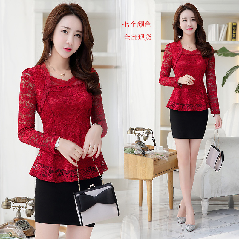 MY16488# 蕾丝打底衫大码妈妈装女裝貨源服裝批發