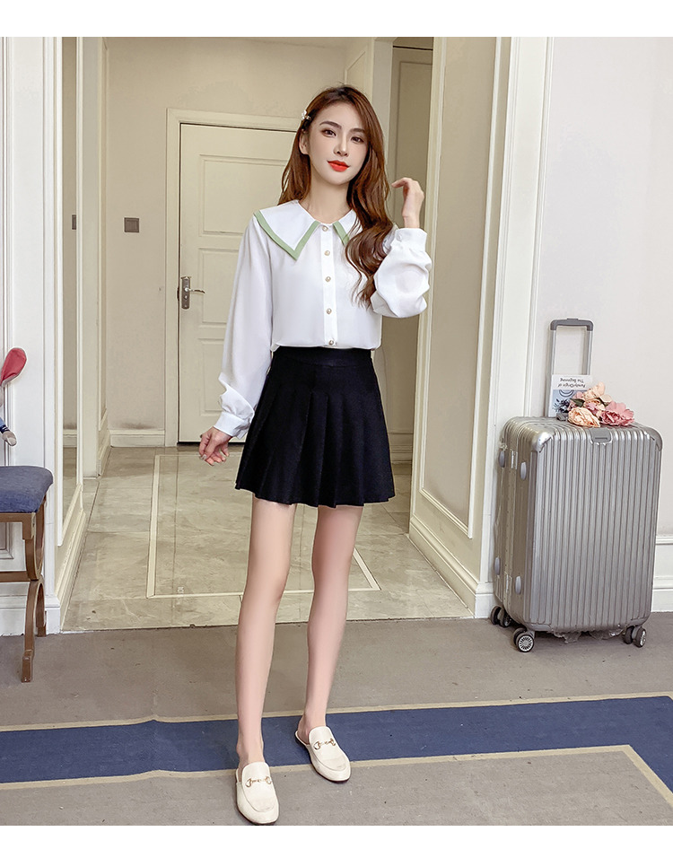 早春2022年新款女装小清新甜美衫衬衫娃娃领上衣春装潮流洋气超仙