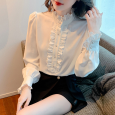 批发2026年秋款高级<b class='q'>长袖</b>上衣女春秋装2022年新款洋气女士衬衣