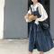 复古日系小个子背带连衣裙女学生韩版吊带裙子中长款两件套装裙潮轮播图2