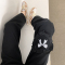 实拍实价~复古爱心蝴蝶结牛仔裤女春新款宽松高腰直筒阔腿裤裤子轮播图3