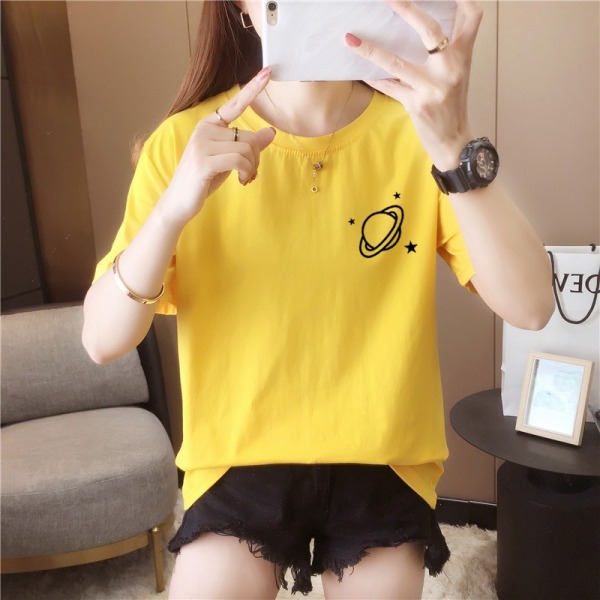 MY1352#韩版印花圆领短袖T恤女上衣学生夏季 外贸