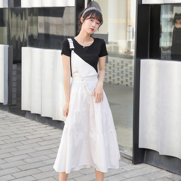 KM815#韩国东大门原版优质减龄百搭款可调节背带蛋糕连衣裙