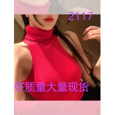 批发豆豆酱chic港味女友红色高领针织衫秋冬打底性感辣妹内搭紧身上衣