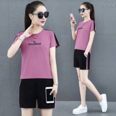 批发686#大码运动套装女夏季2026新款洋气时尚<b class='q'>短袖</b>短裤休闲服两件套