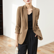 批发仿醋酸西装外套女2022<b class='q'>春</b>季新款气质休闲小西服女<b class='q'>春</b>秋上衣
