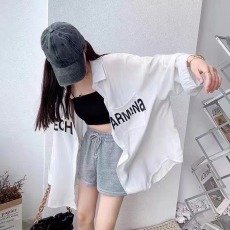 批发字母印花春夏薄款防晒衣<b class='q'>衬衣</b>原宿风休闲百搭<b class='q'>衬衫</b>女