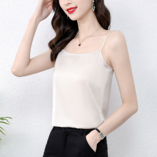 2026真丝吊带背心女内搭西装白色黑色打底缎面桑蚕丝上衣小夏季