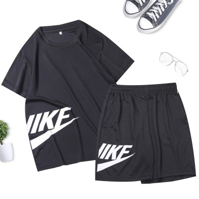 夏季休闲运动套装男士速干衣服跑步健身宽松休闲运动服男T恤