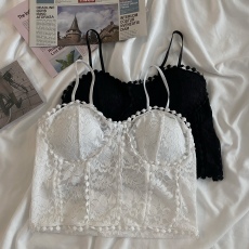 批发性感<b class='q'>蕾丝</b>钩花吊带背心内外搭抹胸<b class='q'>裹</b><b class='q'>胸</b>露脐短款露背带<b class='q'>胸</b>垫上衣内衣