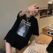 爆款网红直播 6535棉 2022夏季新款韩版印花宽松短袖T恤女上衣轮播图4