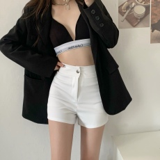 批发实拍实价   高腰纯欲百搭短裤简约修身显瘦休闲短裤白色热裤