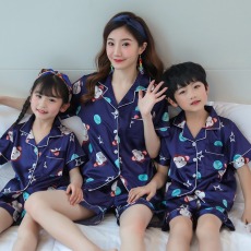 批发肥家啦 <b class='q'>亲子装</b><b class='q'>母女</b>儿童睡衣夏季女童冰丝短袖男孩家居服