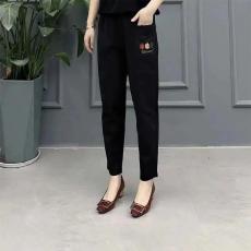 批发纯棉休闲裤女新款棉麻2025春秋大码宽松哈伦裤<b class='q'>高腰</b>显瘦九分裤