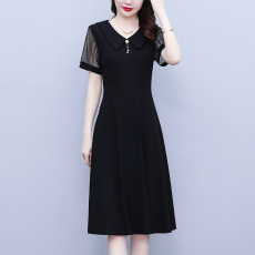 批发网红炸街2026年<b class='q'>大码</b>女装<b class='q'>胖</b><b class='q'>mm</b><b class='q'>短袖</b>蕾丝拼接修身显瘦遮肚连衣裙