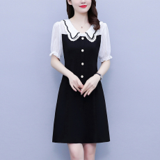 批发大码女装<b class='q'>雪纺</b>短袖修身显瘦中长款夏季新款2025减龄气质连衣裙子