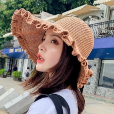 批发春夏季帽子女户外可折叠防晒遮阳帽太阳帽韩版休闲时尚大檐空顶帽