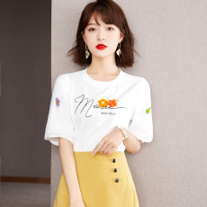 批发实拍◆有◆2026年夏白色泡泡袖<b class='q'>T</b><b class='q'>恤</b><b class='q'>短袖</b>设计感小众ins潮上衣