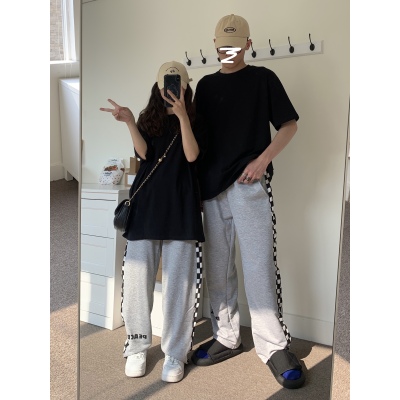 100%纯棉 180克后包领大码女装2022春夏新品宽松纯色短袖T恤