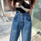 阔腿牛仔裤女2022新款高腰小众设计感ins宽松显瘦百搭拖地直筒裤子轮播图4