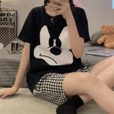 批发<b class='q'>米奇</b>纯棉情侣睡衣女夏季2022年新款短袖可爱卡通日系ins男家居服