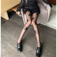 批发甜美蝴蝶结白色<b class='q'>丝袜</b>女网红日系可爱洛丽塔超薄款防勾丝连裤袜子