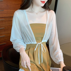 批发已出货小披肩外套女2026春夏<b class='q'>新款</b>小坎肩百搭雪纺防晒超薄短款开衫