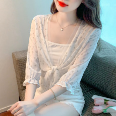 批发已出货<b class='q'>小</b><b class='q'>披肩</b>外套女2026春夏新款百搭雪纺防晒衣超薄短款外搭开衫