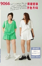 晶咕家定制胖mm休闲短裤套装女夏款2022新款大码短袖T恤两件套潮