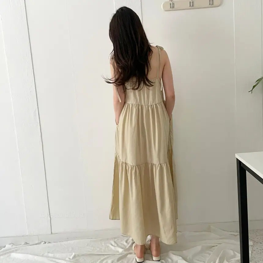 프렌치 스타일 여름용 슬리브리스 원피스 상세 이미지 6