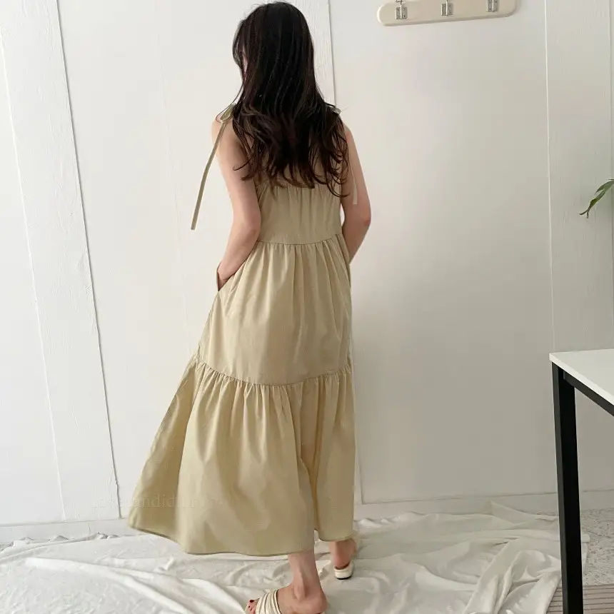 프렌치 스타일 여름용 슬리브리스 원피스 상세 이미지 8