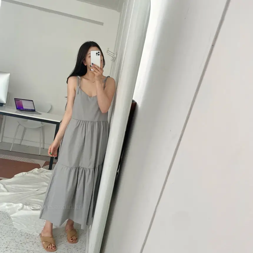 프렌치 스타일 여름용 슬리브리스 원피스 상세 이미지 13