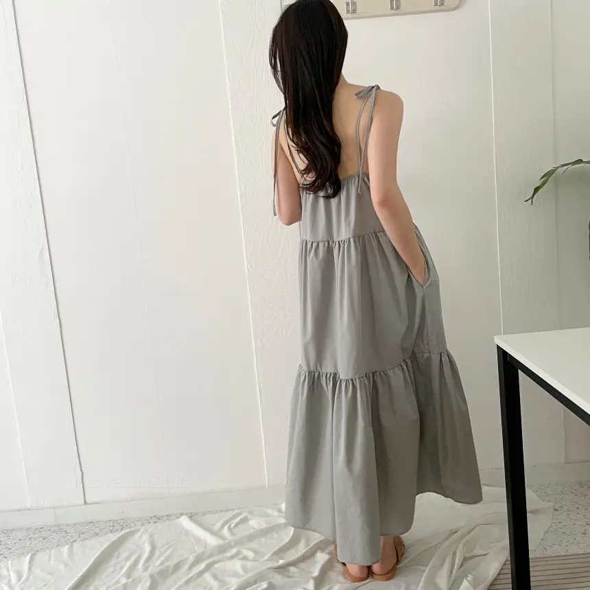 프렌치 스타일 여름용 슬리브리스 원피스 상세 이미지 19