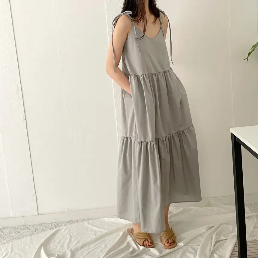 프렌치 스타일 여름용 슬리브리스 원피스 상세 이미지 22
