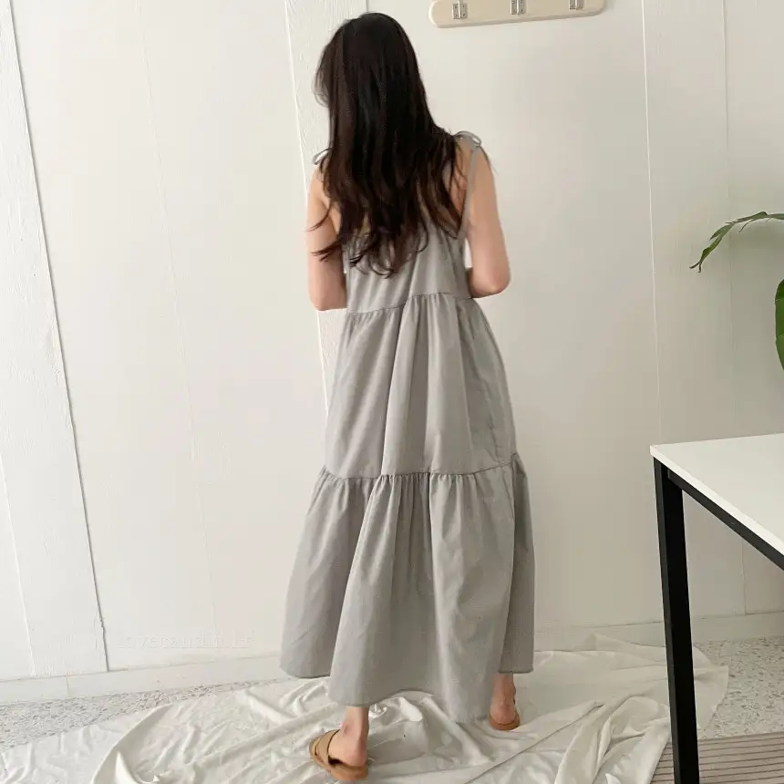 프렌치 스타일 여름용 슬리브리스 원피스 상세 이미지 25