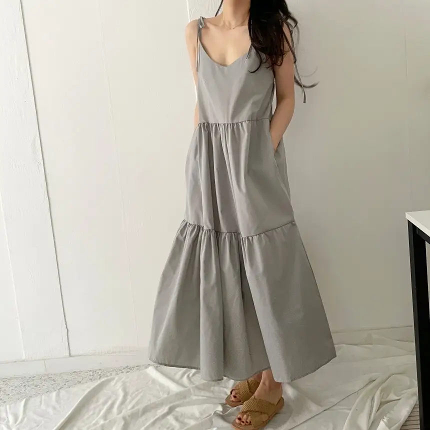 프렌치 스타일 여름용 슬리브리스 원피스 상세 이미지 28
