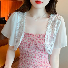 批发已出货小披肩外套女2026春夏新款小肩百搭雪纺防晒衣短款外搭开衫