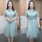 轻奢高贵连衣裙2022夏新款韩版高腰显瘦遮肚子妈妈装翻领大码裙子轮播图1
