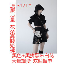 批发<b class='q'>原创</b>小众休闲裤女2022新款<b class='q'>设计</b>感裤子黑色拼接高腰短裤