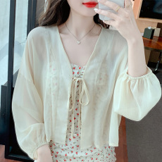 批发2026年新款网红春夏季雪纺小披肩防晒衣女