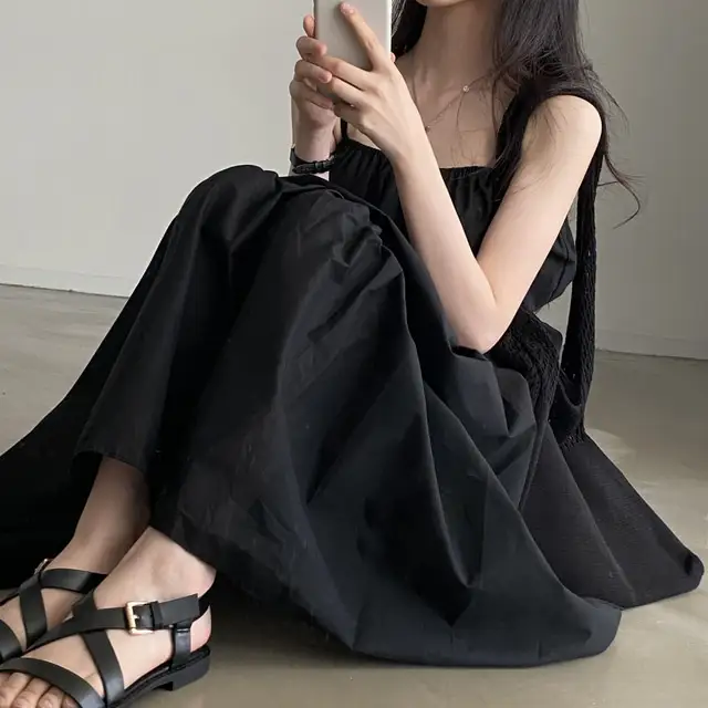 여성용 슬림 핏 써머 스트랩 원피스 상세 이미지 4