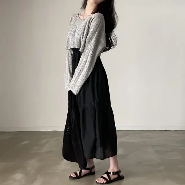 여성용 슬림 핏 써머 스트랩 원피스 상세 이미지 24