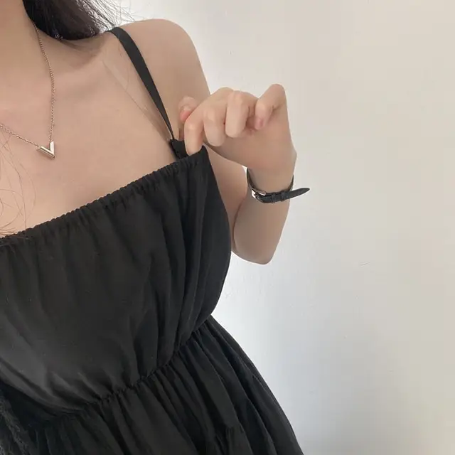 여성용 슬림 핏 써머 스트랩 원피스 상세 이미지 29