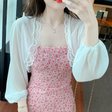 批发已出货小披肩外套女2026春夏新款坎肩百搭雪纺防晒衣短款外搭开衫