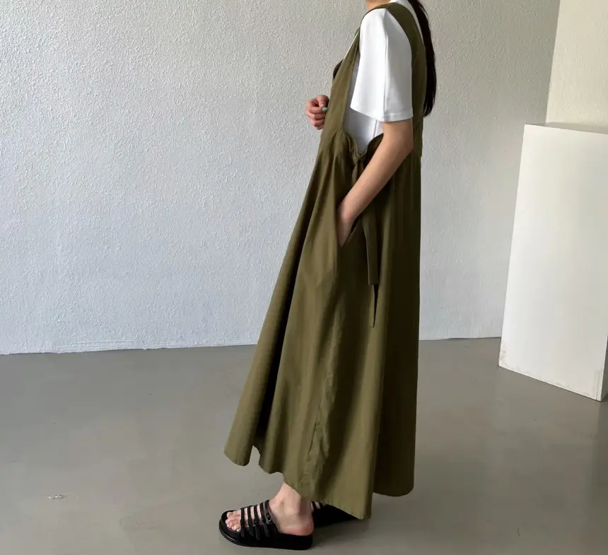 여성용 민소매 수술 라인 백심 원피스 상세 이미지 16
