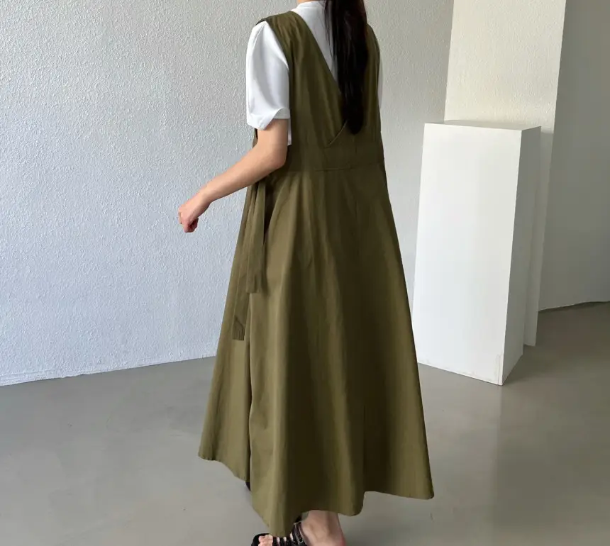 여성용 민소매 수술 라인 백심 원피스 상세 이미지 17